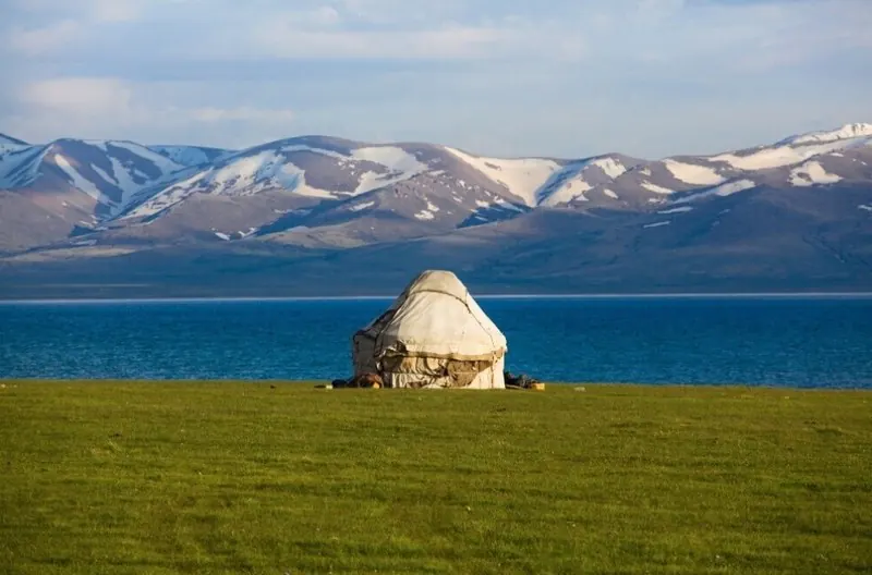 A yurt beside Song-Kul Lake